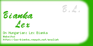 bianka lex business card